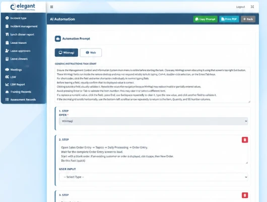 Admin Creates an AI Task – Codex AI-powered desktop automation platform