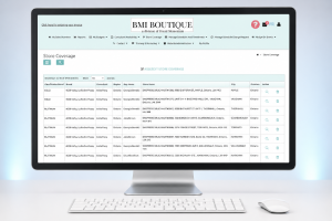 BMI Boutique consultant availability calendar displaying consultant schedules, available time slots, and appointment booking options for retail consultation management.