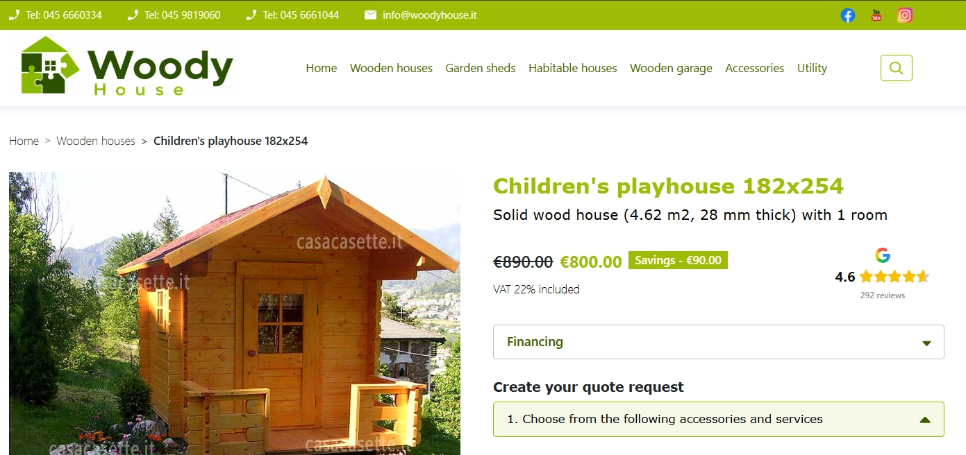 Woody House admin panel all products list with pricing and publish status