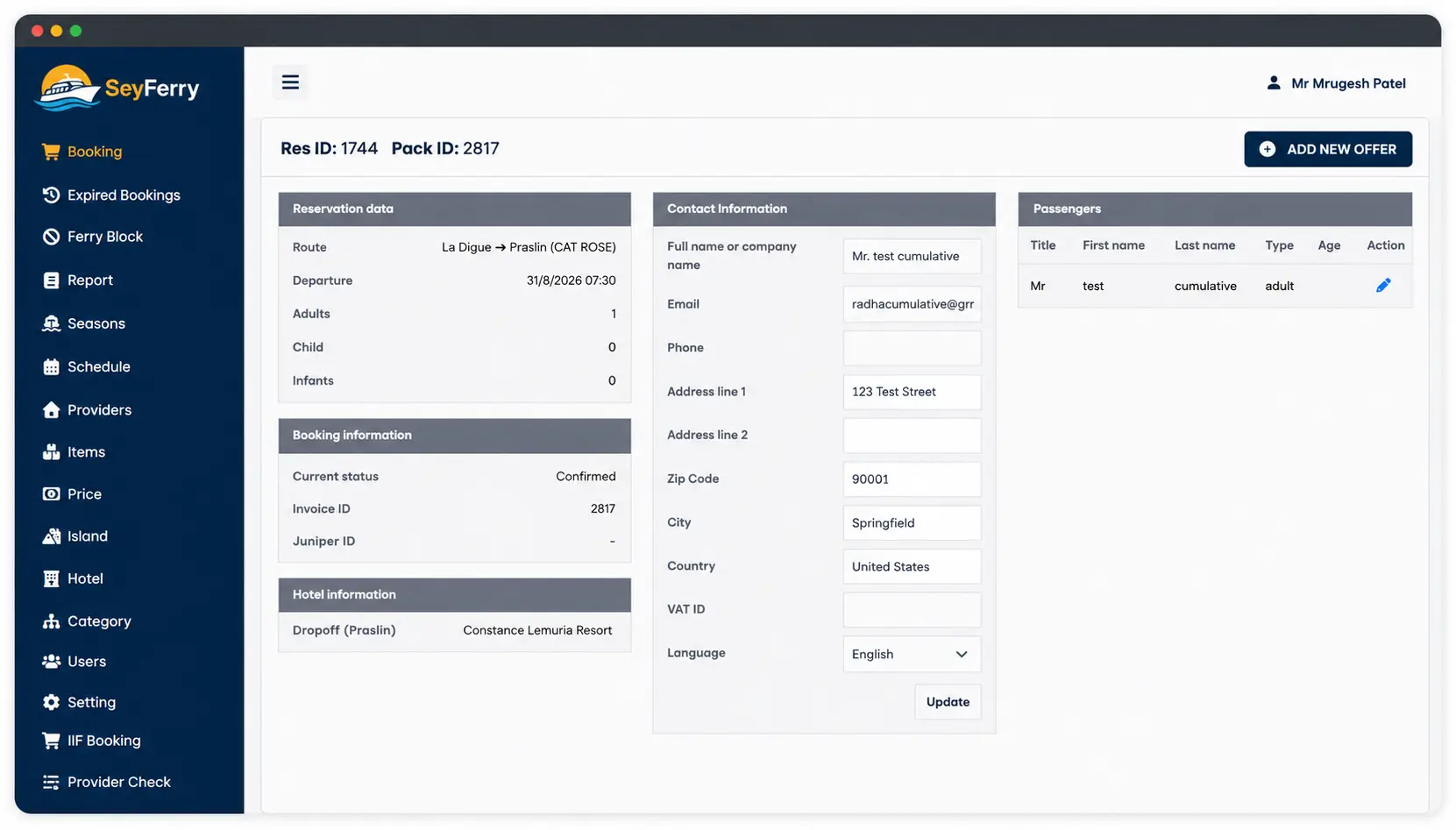 Centralized booking management dashboard for ferry reservations and schedules