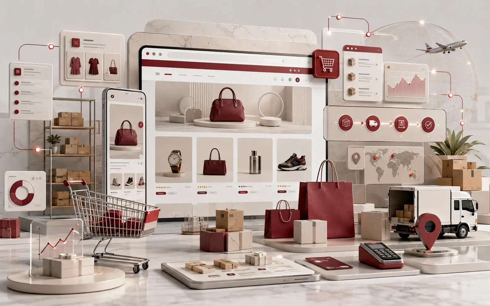 E-Commerce Development – Custom e-commerce solutions with integrations, multi-channel sales, automated workflows and advanced inventory management