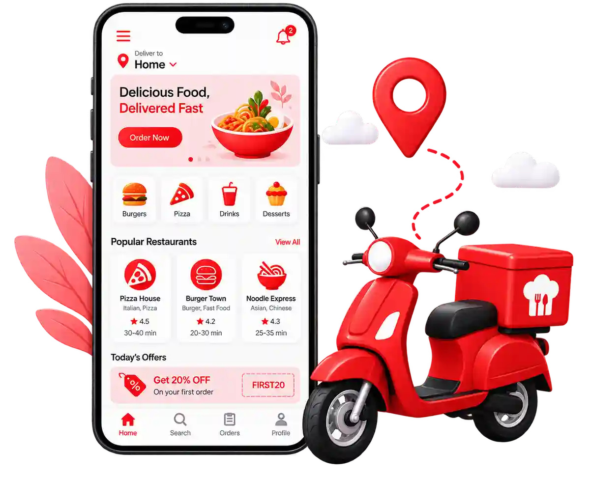 Food Delivery Apps – Browse restaurants, place orders, make payments and track deliveries