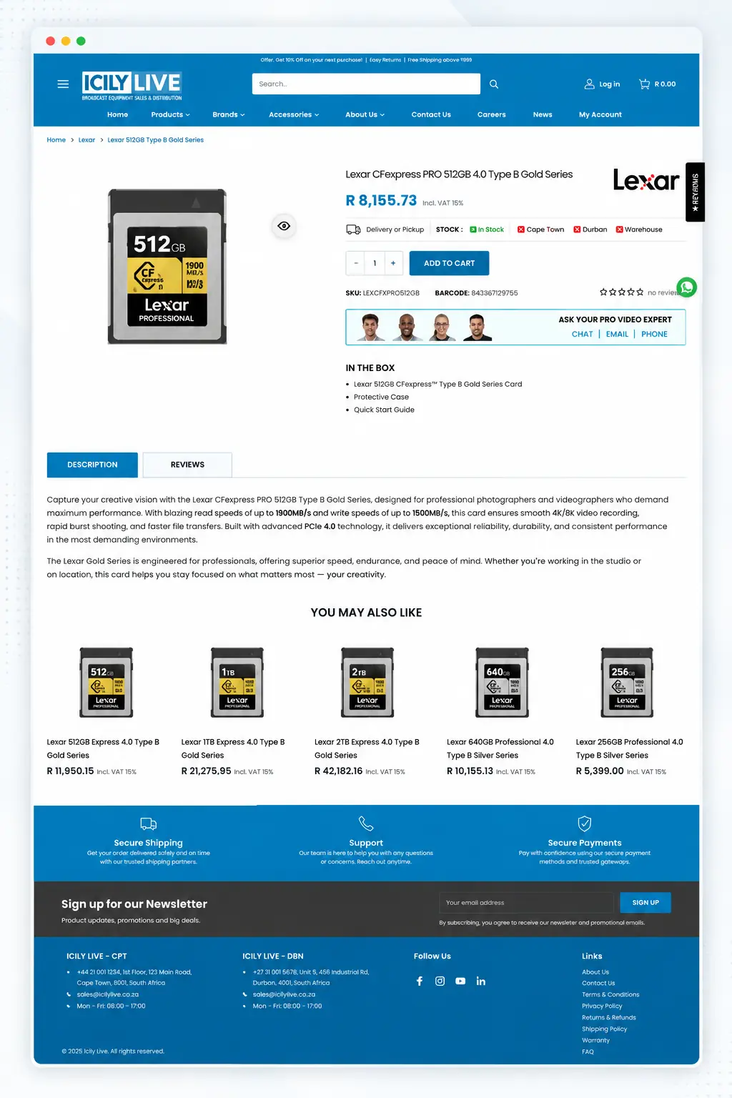 Icily Live Lexar product page