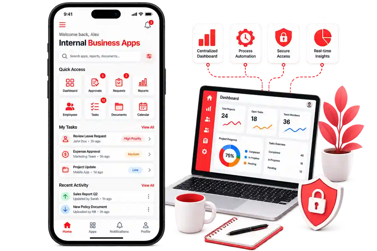Internal Business Apps – Mobile tools for employees, field teams, sales reps and staff to access business information