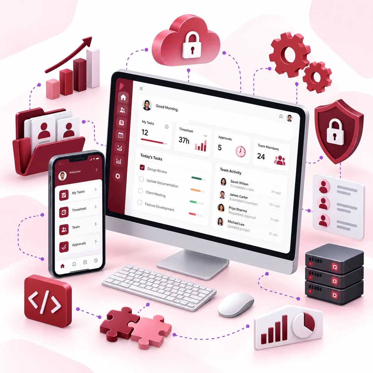 Build Mobile Apps Around The Way Your Business Operates – Custom internal business apps for employees, field teams, timesheets and workflows