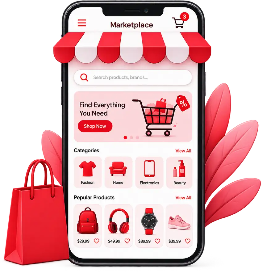 Marketplace Apps – Connect customers, vendors, buyers and sellers on a centralized mobile platform