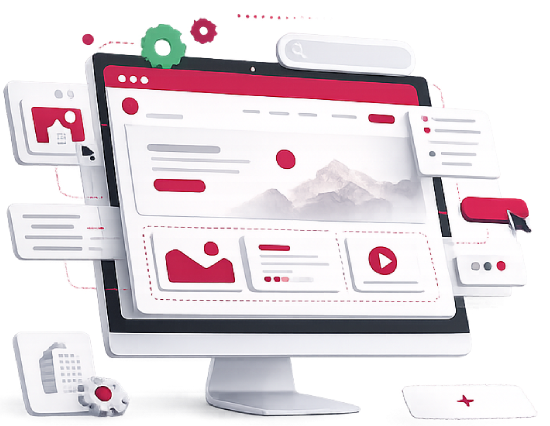 Professional website development services including corporate websites, custom websites, landing pages, and web portals