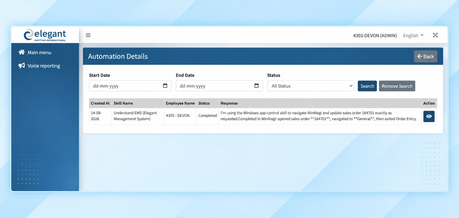 Real-Time Task Status – Codex AI-powered desktop automation platform