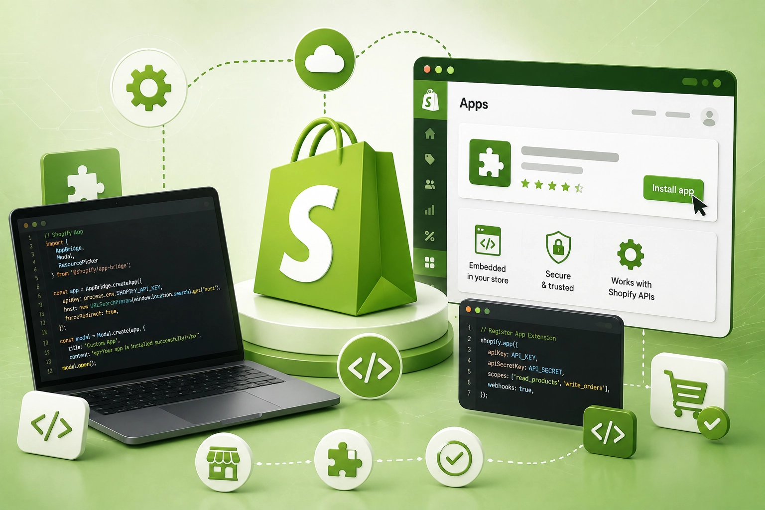 Shopify App Development Services – Build custom, secure and scalable Shopify apps for workflows, integrations and App Store