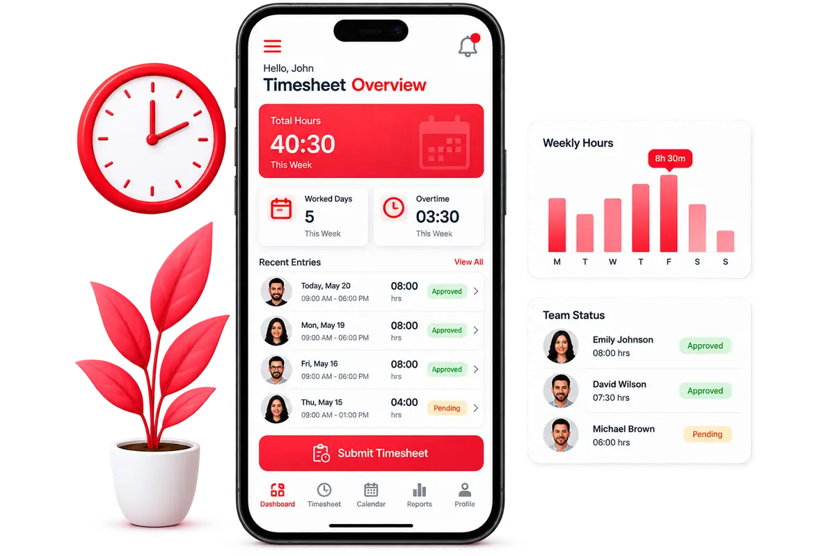 Timesheet & Workforce Management Apps – Manage timesheets, schedules, attendance and daily activities