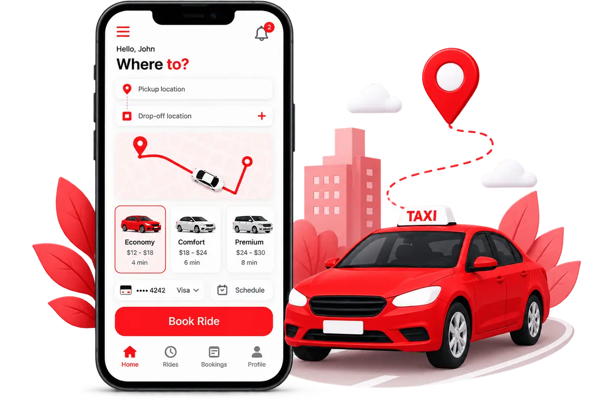 Transportation & Cab Booking Apps – Ride booking, live location tracking, trip management and driver communication