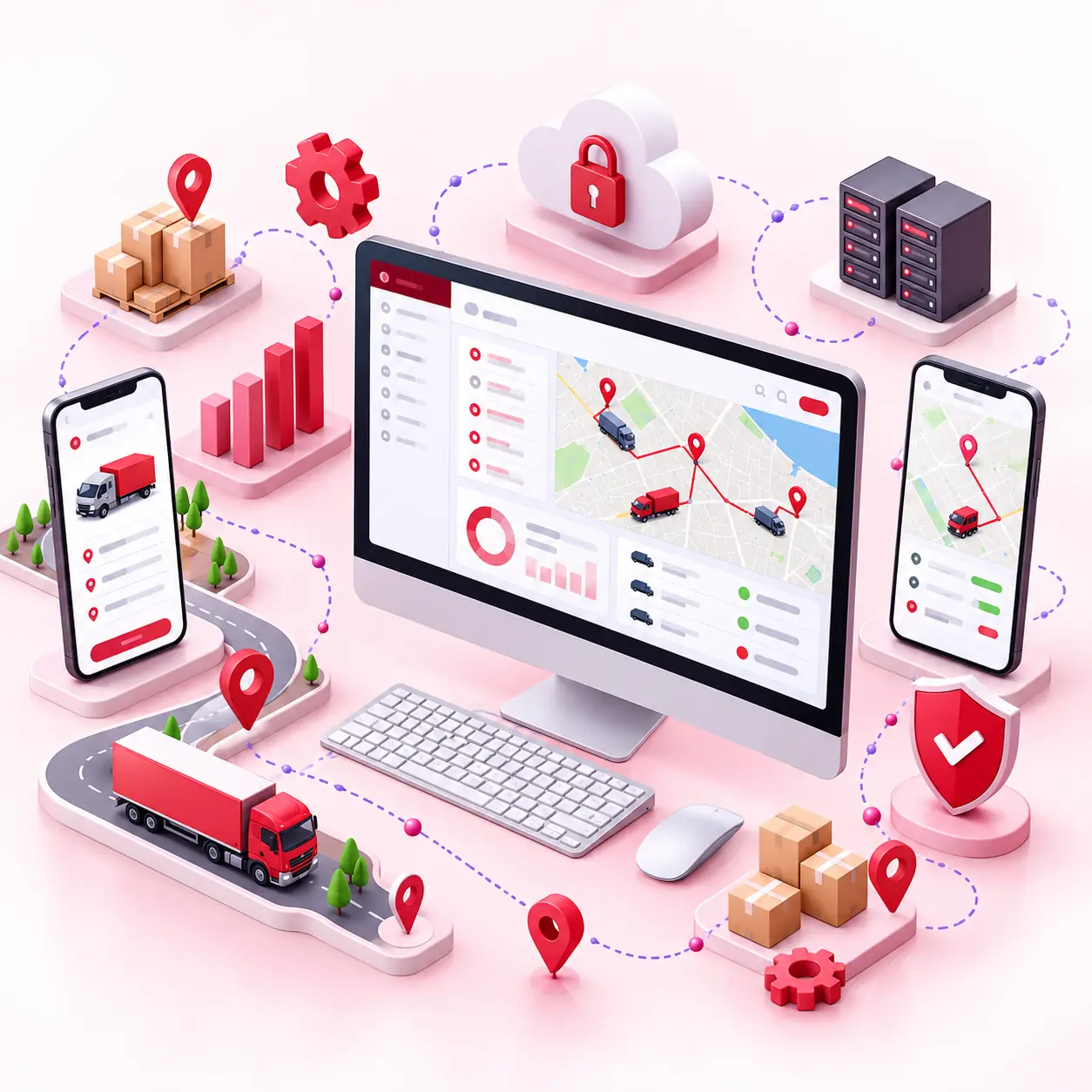 Transportation & Logistics App Development Services – Custom apps for fleet management, real-time tracking, courier delivery and last-mile solutions