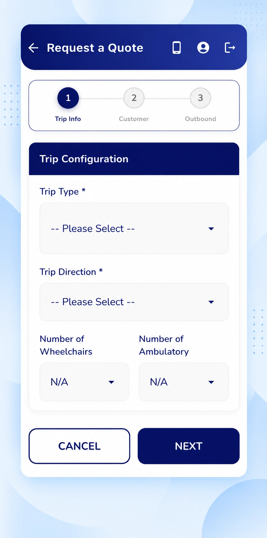 Transportation software for submitting digital quote requests and dispatch requests