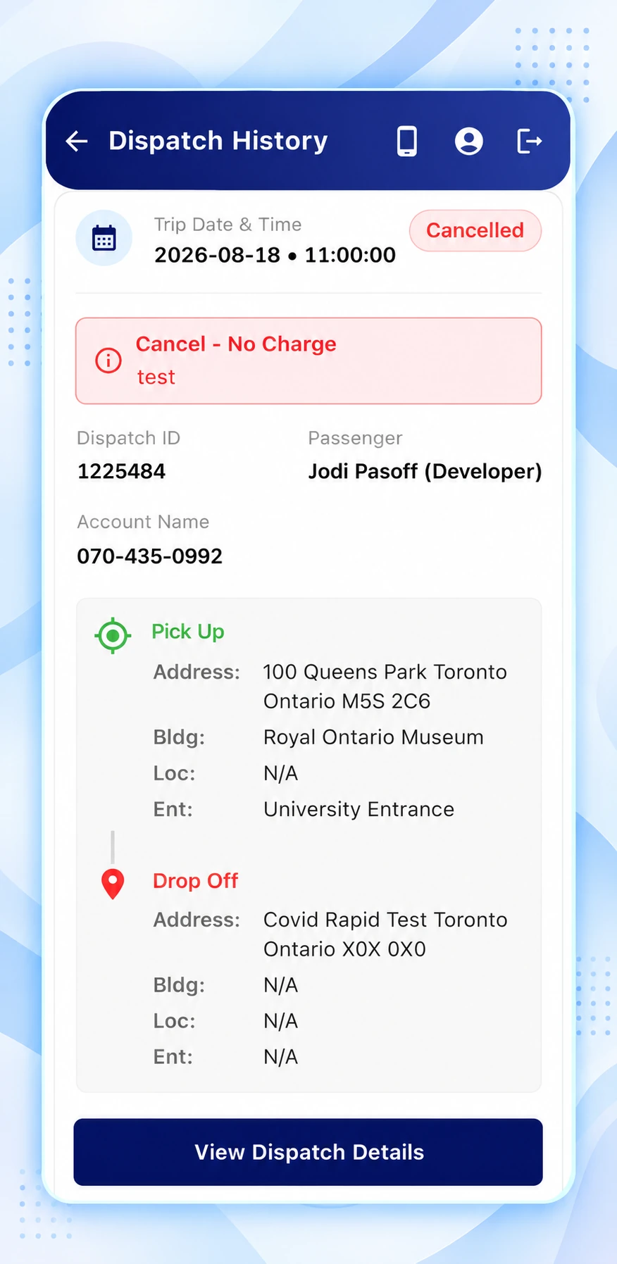 Transportation management application for reviewing ride history and digital invoices